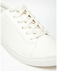 Asos Lace Up Sneakers In White