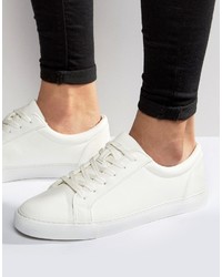 Asos Lace Up Sneakers In White