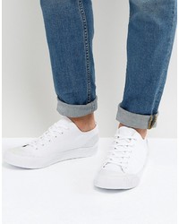 Asos Lace Up Sneakers In White With Rubber Detailing