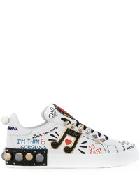 Dolce & Gabbana Musical Patch Lace Up Sneakers