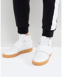 adidas Originals Tubular Invader Strap Sneakers In White By3629