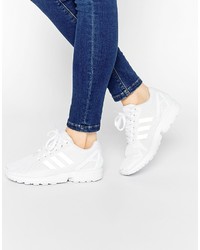adidas Originals White Zx Flux Sneakers