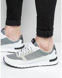 Pull&Bear Two Tone Sneakers In White And Gray