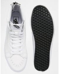 Vans Sk8 Hi Reissue Zip Sneakers In White V4kyii9
