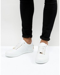 Asos Sneakers In White With Back Lace And Gold Details