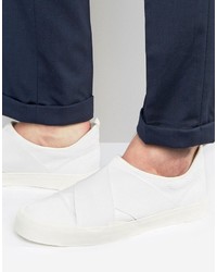 Asos Sneakers In White With Cross Over Elastic