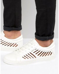 Asos Sneakers In White With Cut Out Detail