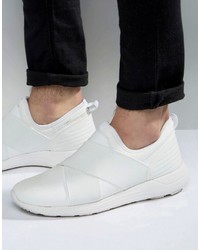 Asos Sneakers In White With Elastic And Rubber Detail