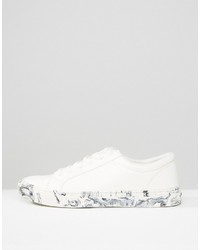 Asos Sneakers In White With Marble Effect Sole