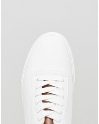 Asos Sneakers In White With Tan Brouge Detail