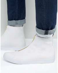 Asos Sneakers In White With Zip Detail