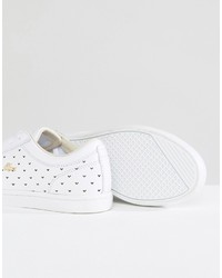 Lacoste Straightset 117 Sneakers In White With Gold Croc
