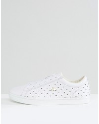Lacoste Straightset 117 Sneakers In White With Gold Croc