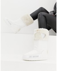 Love Moschino Faux Fur Sequin Snow Boots