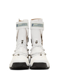 Xander Zhou White Lace Up Boots