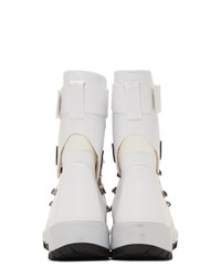 Xander Zhou White Lace Up Boots