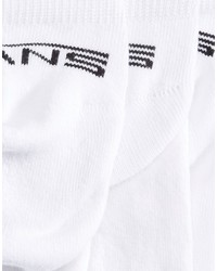 Vans 3 Pack Classic Sneaker Socks In White Vxs8wht