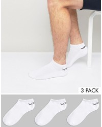 Vans 3 Pack Classic Sneaker Socks In White Vxs8wht