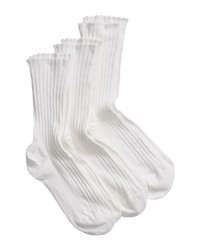 Hue 3 Pack Scalloped Rib Socks