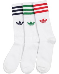 adidas 3 Pairs Of Cotton Blend Crew Socks