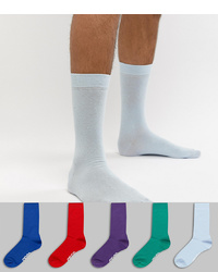ASOS DESIGN Ankle Socks In Brights With Branded Soles 5 Pack