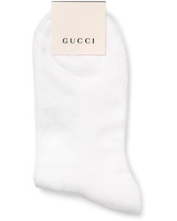 Gucci Appliqud Striped Stretch Cotton Blend Socks
