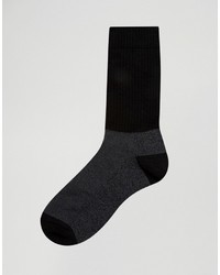 Asos Boot Socks In Monochrome With Long Rib 3 Pack