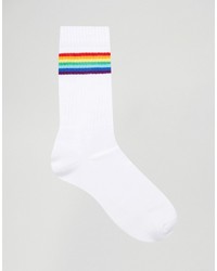 Asos Brand Tube Style Socks With Rainbow Design 2 Pack