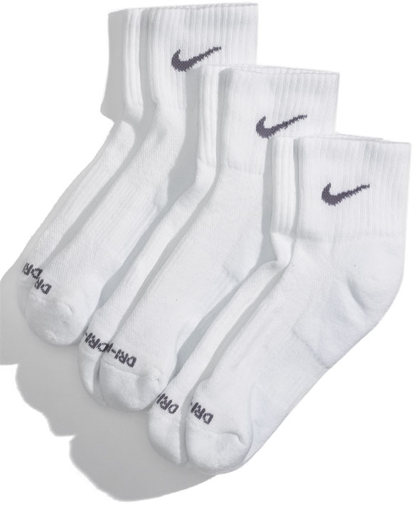 white nike quarter socks