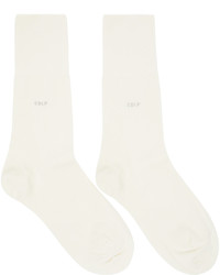 CDLP Five Pack White Bamboo Mid Length Socks