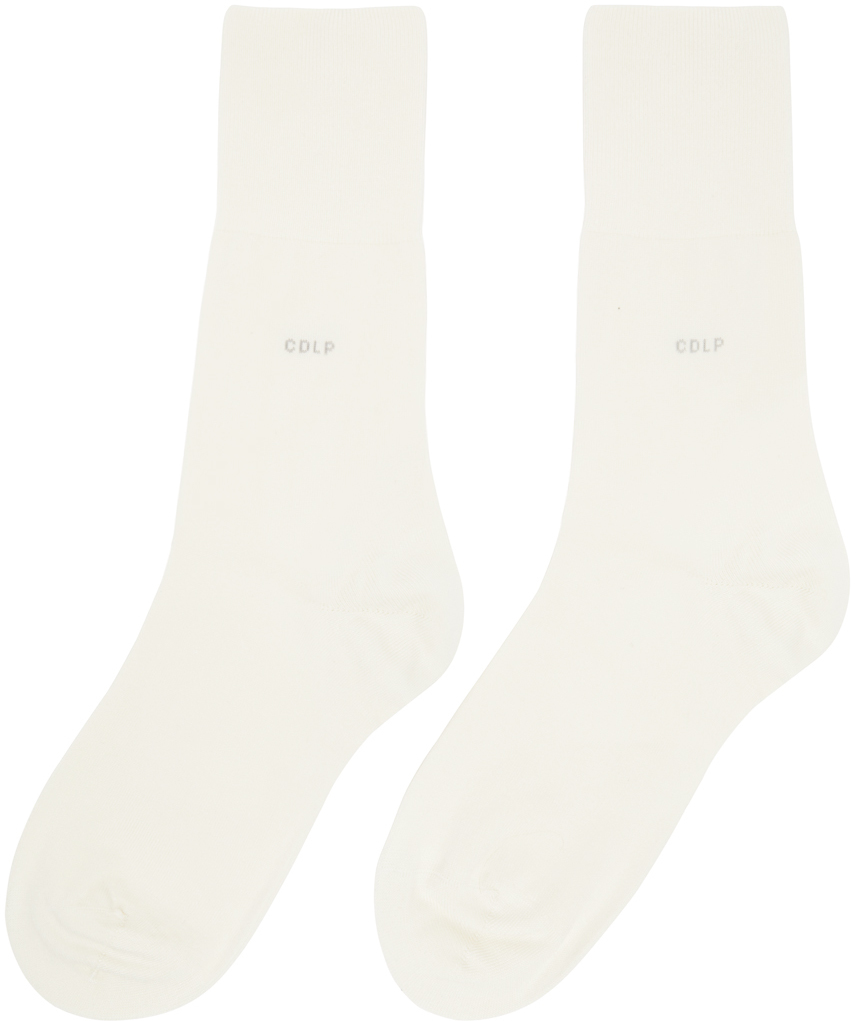 CDLP Five Pack White Bamboo Mid Length Socks, $90 | SSENSE | Lookastic