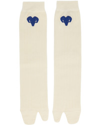 Maison Margiela Off White Blue Aries Bootleg Socks