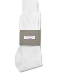 Thom Browne Ribbed Cotton Over The Calf Socks