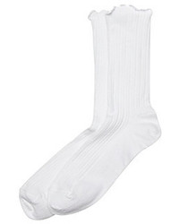 Hue Ribbed Socks White