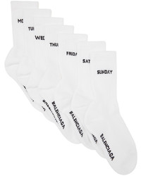 Balenciaga Seven Pack White Logo Socks