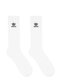 adidas Originals Six Pack White Solid Crew Socks