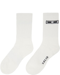Solid Homme Three Pack Black White Jacquard Socks