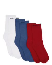 1017 Alyx 9Sm Three Pack Multicolor Logo Socks