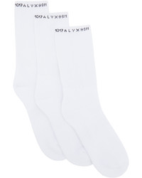 1017 Alyx 9Sm Three Pack White Logo Socks