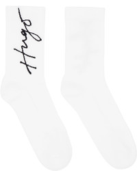 Hugo Two Pack White Handwritten Socks