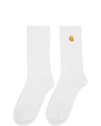 CARHARTT WORK IN PROGRESS White And Gold Chase Socks