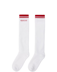 Gucci White And Red Long Pong Socks