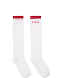 Gucci White And Red Long Pong Socks