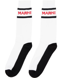 Marni White Black Techno Socks