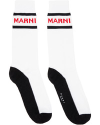 Marni White Black Techno Socks