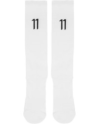 11 By Boris Bidjan Saberi White Classic Sport Logo Socks