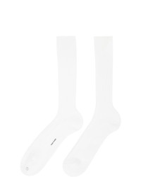 Tom Ford White Cotton Ribbed Short Socks