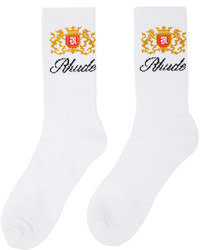 Rhude White Crest Socks