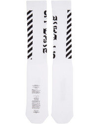 Off-White White Diagonal Logo Socks