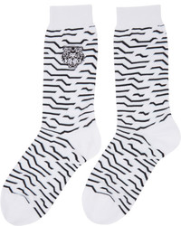 Kenzo White Geo Tiger Socks